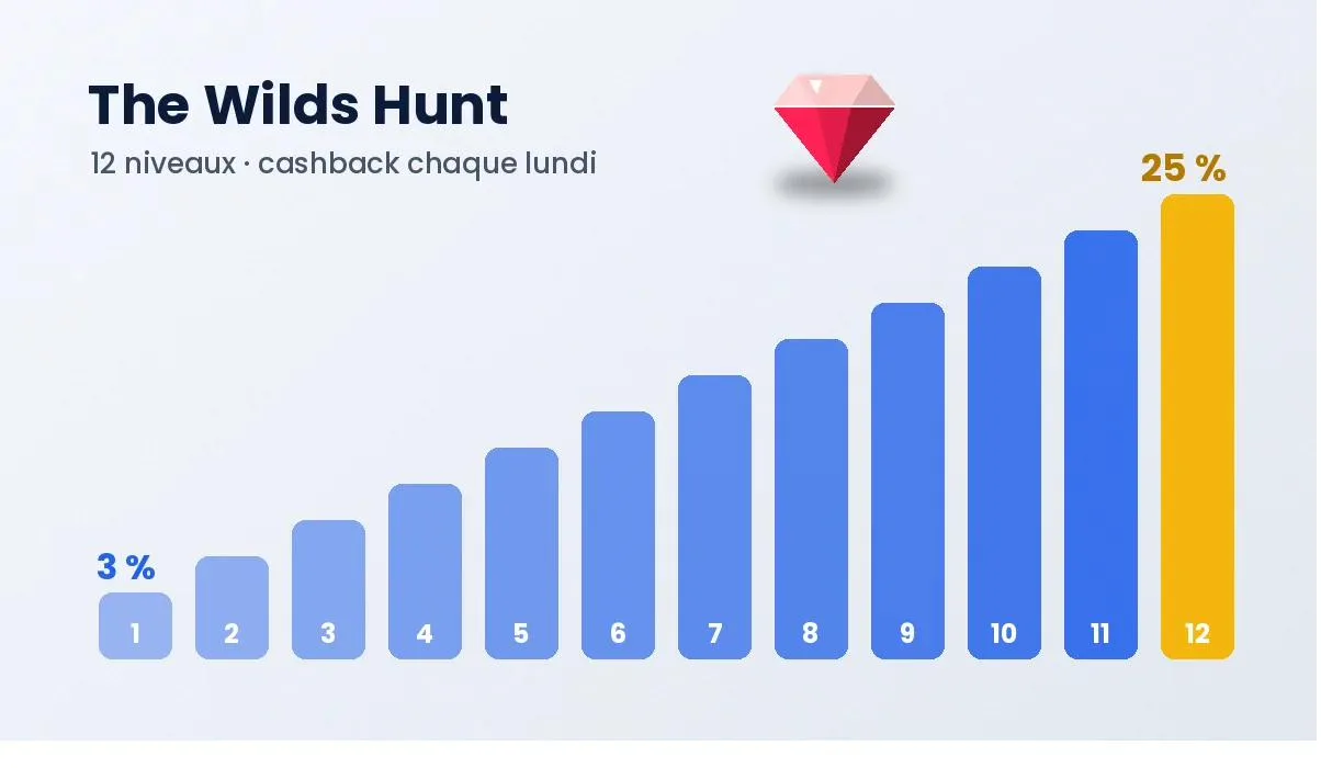The Wilds Hunt : douze niveaux de cashback hebdomadaire chez Shiny Wilds